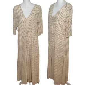 GANNI Maxi Dress Polka Dot V-neck Flowy Viscose Sustainable Size EU 40- US 10